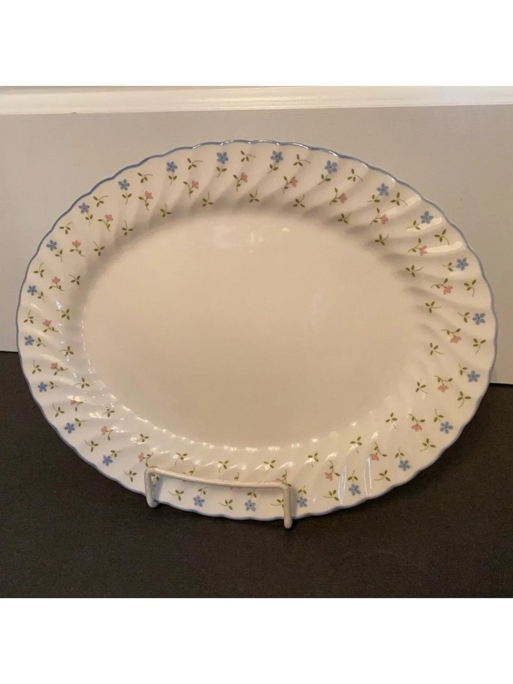 JOHNSON BROTHERS MELODY WHITE FLORAL CHINA PLATTER 12” HOME DINING SERVEWARE